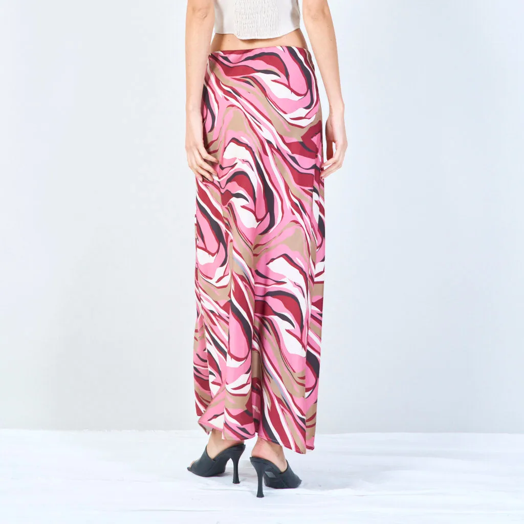 Abstract print midi skirt wholesale