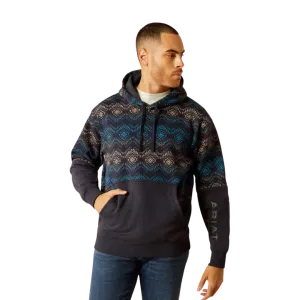 Ariat Men's Color Block Navy Hoodie