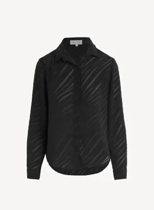 BEL Black Zebra Burn Out Button- Down Top