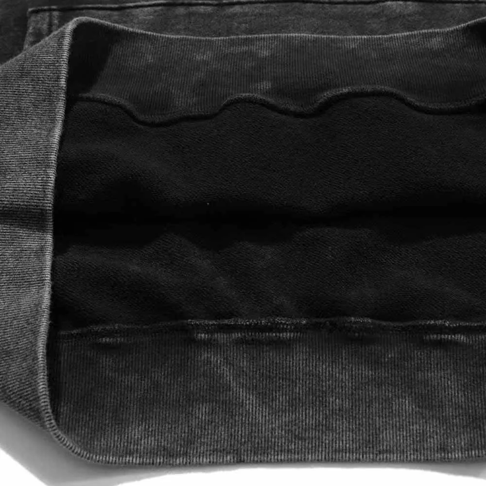 Black Simple Solid Color Vintage Washed Hoodie Sweatshirt