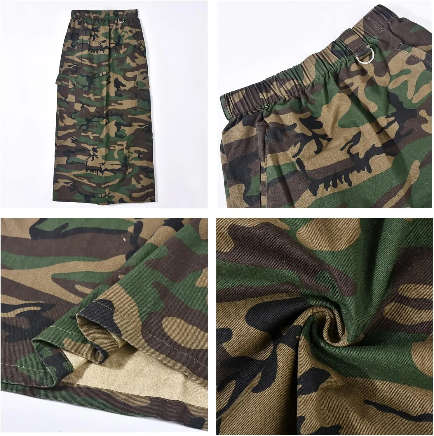 Camo Skirts for Women Fashion Casual Cargo Skirt with Pockets Y2K Street