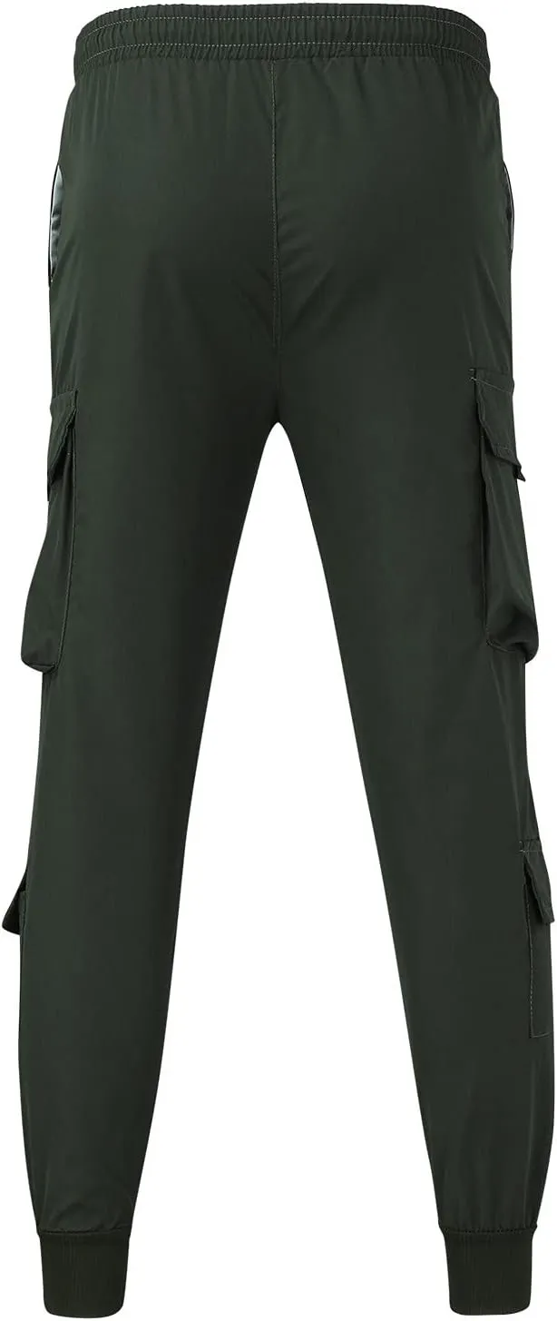 Cargo Sweatpants for Men Big and Tall Cargo Pants Outdoor Drawstring Elastic Waist Running Joggers Men's Heavyweight