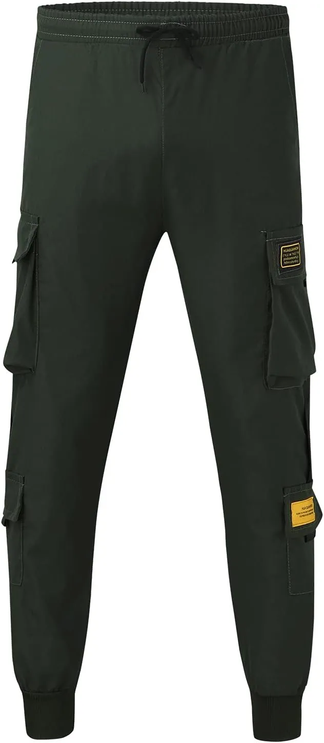 Cargo Sweatpants for Men Big and Tall Cargo Pants Outdoor Drawstring Elastic Waist Running Joggers Men's Heavyweight