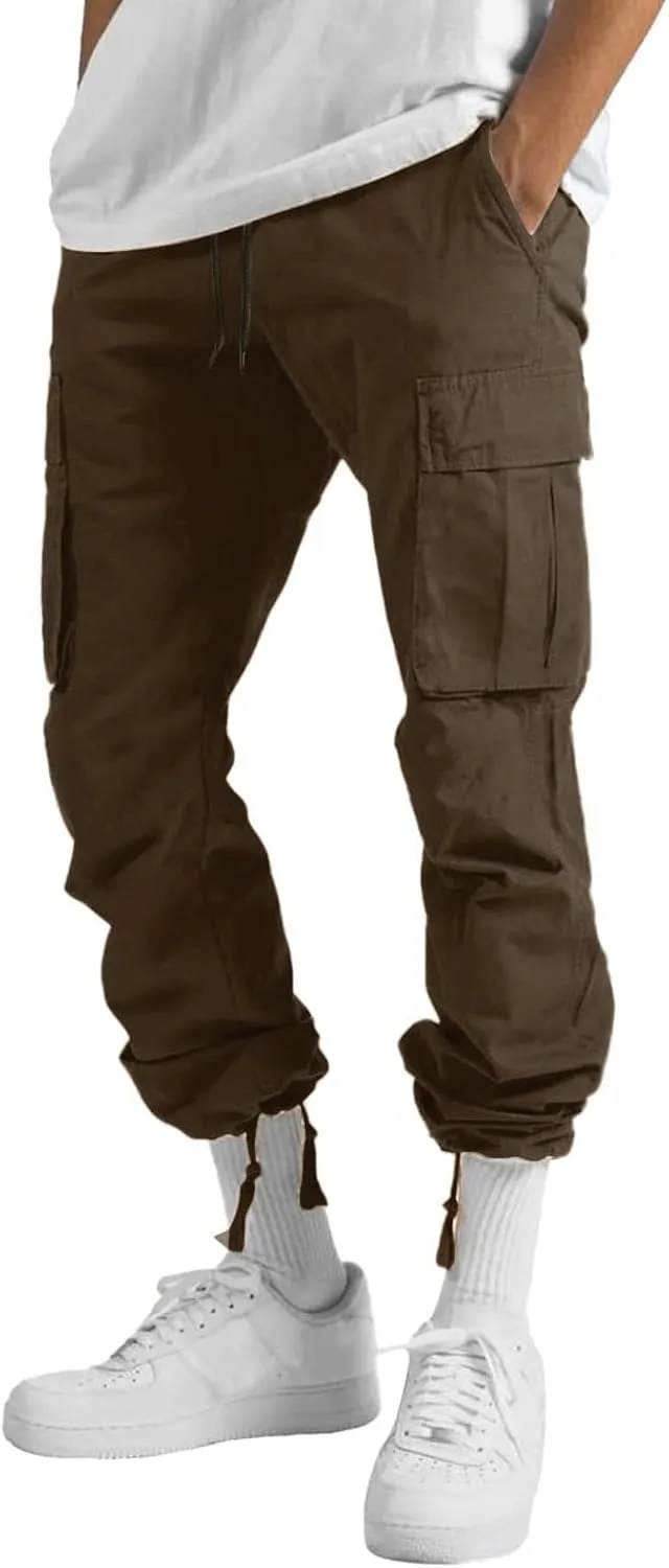 Cargo Sweatpants for Men Big and Tall Pants for Running Sweatpants Hiking Mens Sweatpants Casual Cotton Chinos Cargo