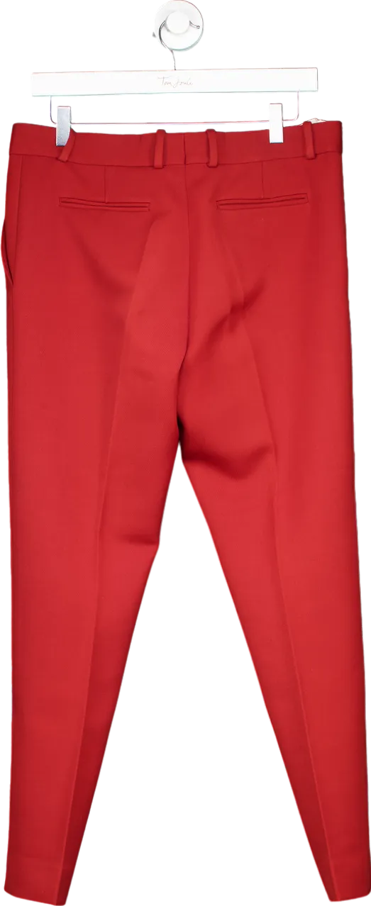 Celine Red Tailored Trousers UK 10