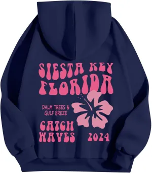 Cute Clothes For Teen Girls Long Sleeve Drawstring Letter Printed O Neck Casual Pullover Tops