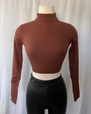 Denise Turtle Neck Top (Cocoa)