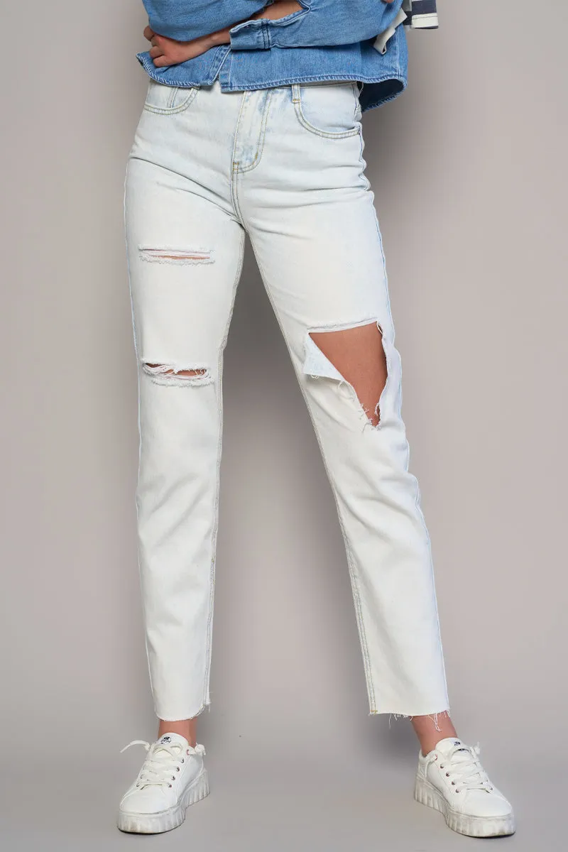 Easy on Me High Rise Ankle Straight Jeans