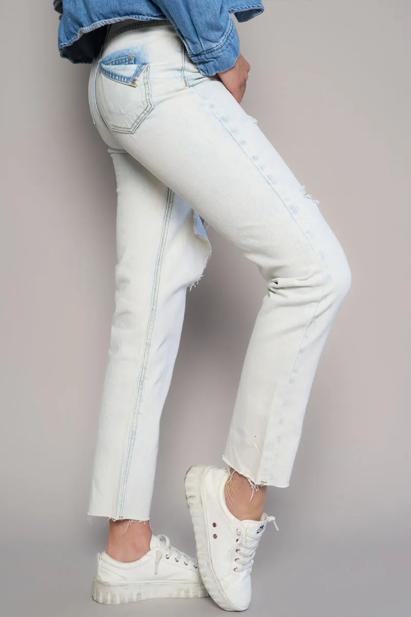 Easy on Me High Rise Ankle Straight Jeans