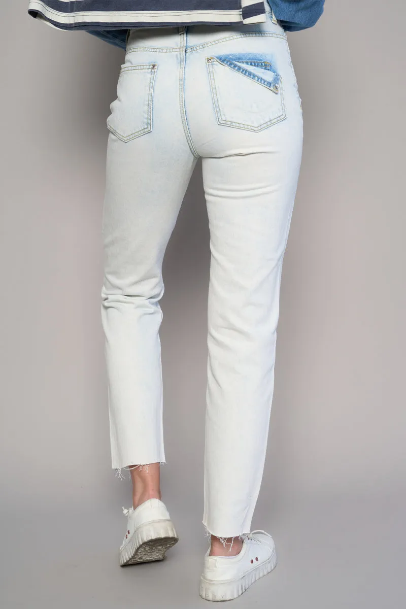 Easy on Me High Rise Ankle Straight Jeans