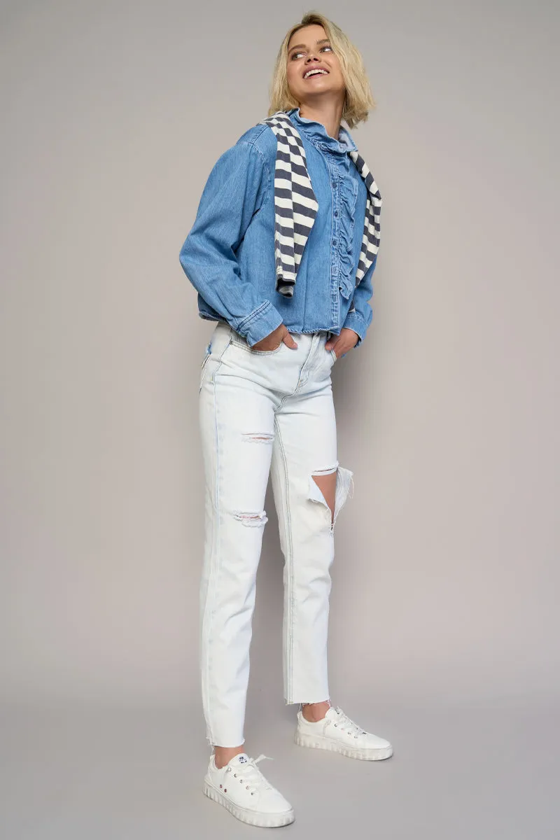 Easy on Me High Rise Ankle Straight Jeans