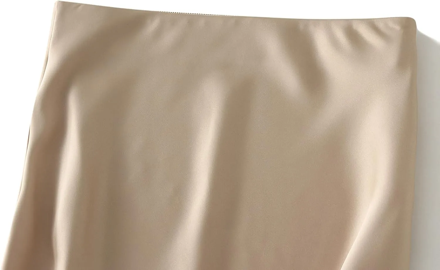 ebossy Women's Elegant Satin Silk Fishtai Skirt A-line Slim Flared Mermaid Mid Long Skirt