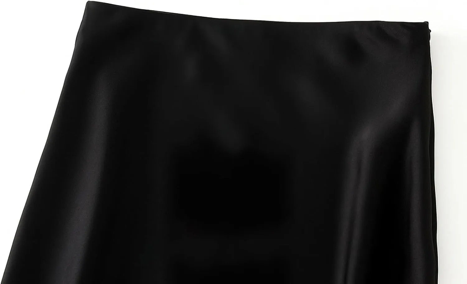 ebossy Women's Elegant Satin Silk Fishtai Skirt A-line Slim Flared Mermaid Mid Long Skirt