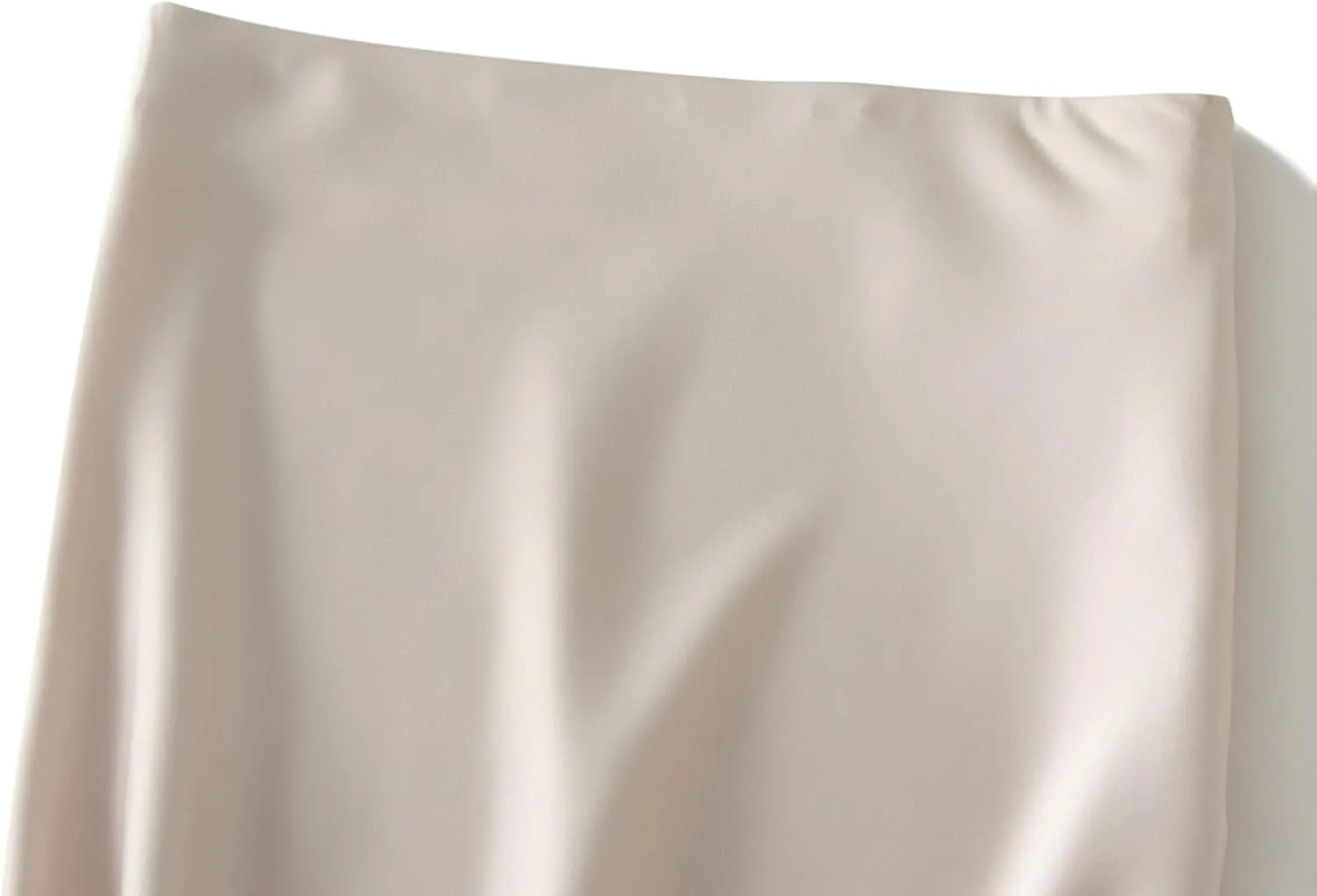 ebossy Women's Elegant Satin Silk Fishtai Skirt A-line Slim Flared Mermaid Mid Long Skirt