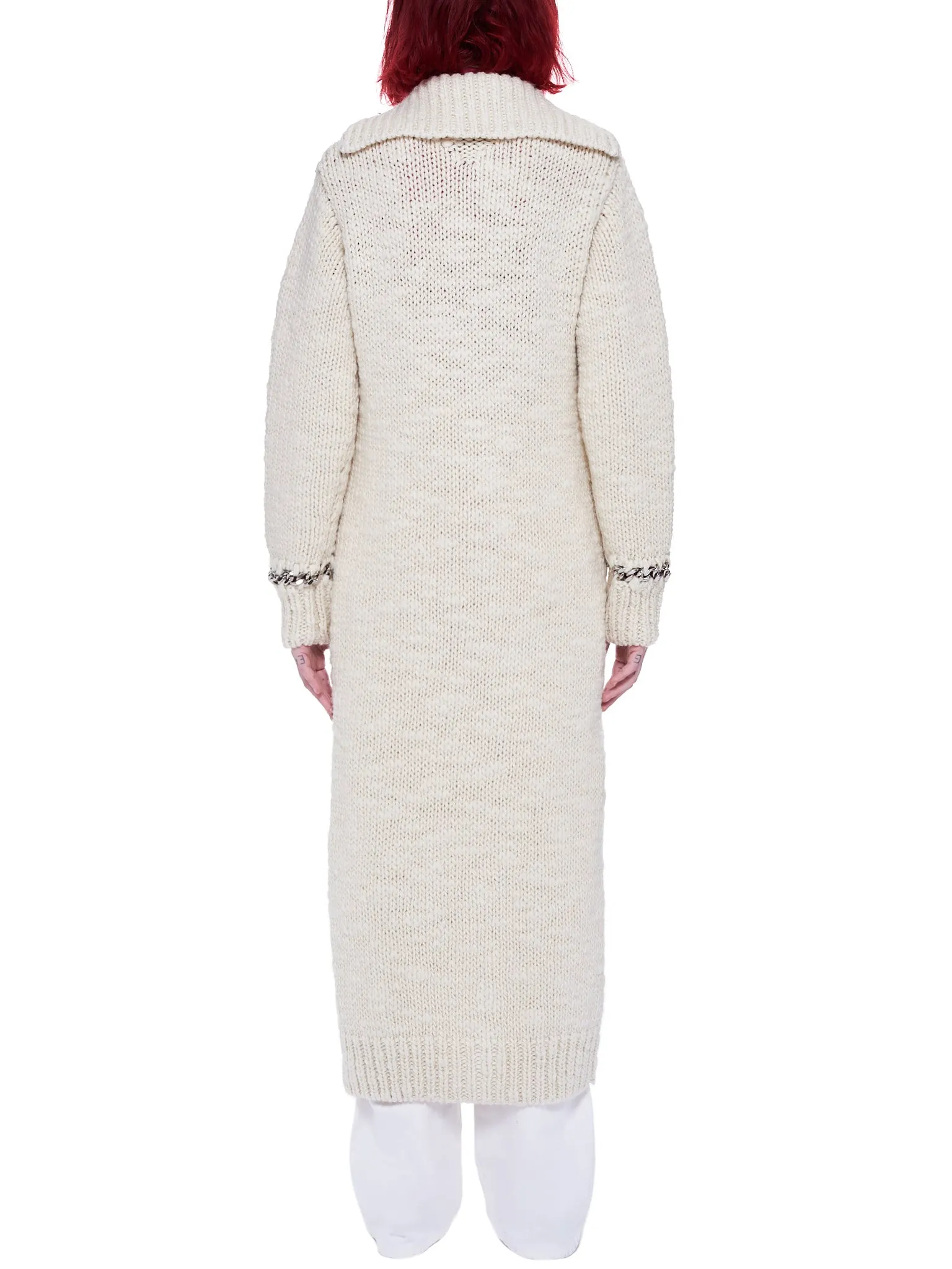 Elongated Knitted Cardigan (642899V07P0-9609-ECRU)