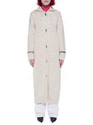 Elongated Knitted Cardigan (642899V07P0-9609-ECRU)