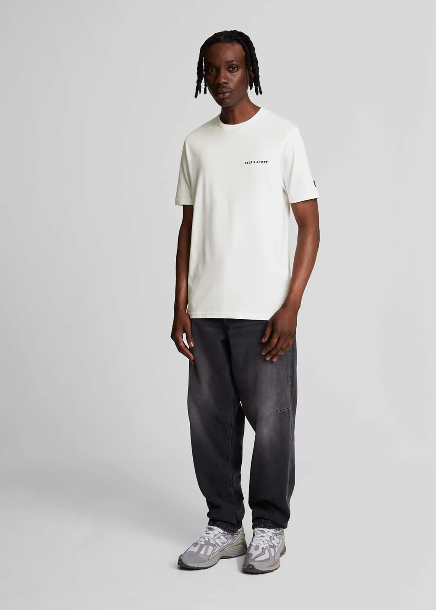 Embroidered t-shirt - white jet black