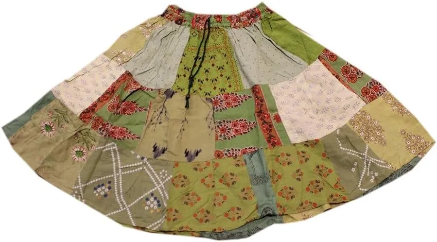ETHINUMATIC Short Skirt, Patch Work, Maxi Short Skirt, Boho Patch Work Skirts, Handmade Skirt