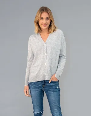 Every Day V Neck Cardigan in Platinum