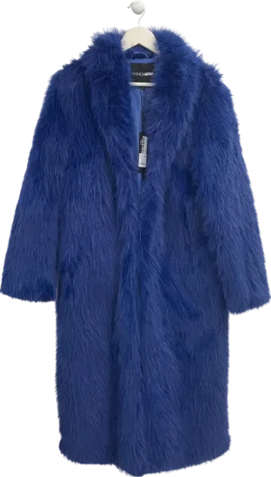 Fashion Nova Blue Jobelle Faux Fur Coat UK S