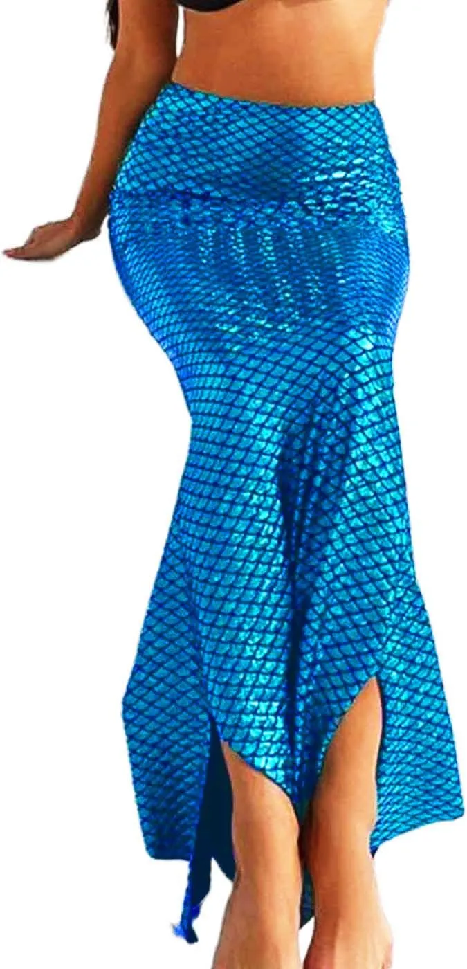 GRAEEN Mermaid Scale Skirt Sexy Mermaid Tail Maxi Costume Skirts for Women