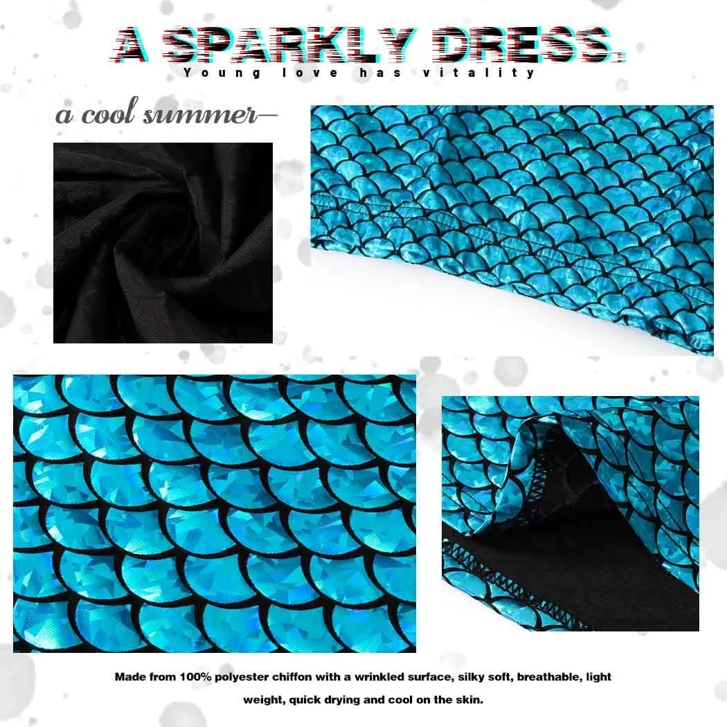 GRAEEN Mermaid Scale Skirt Sexy Mermaid Tail Maxi Costume Skirts for Women