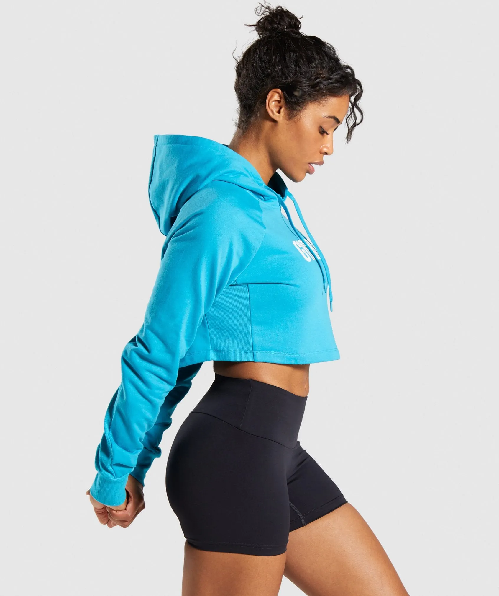 Gymshark Training Cropped Hoodie - Teal