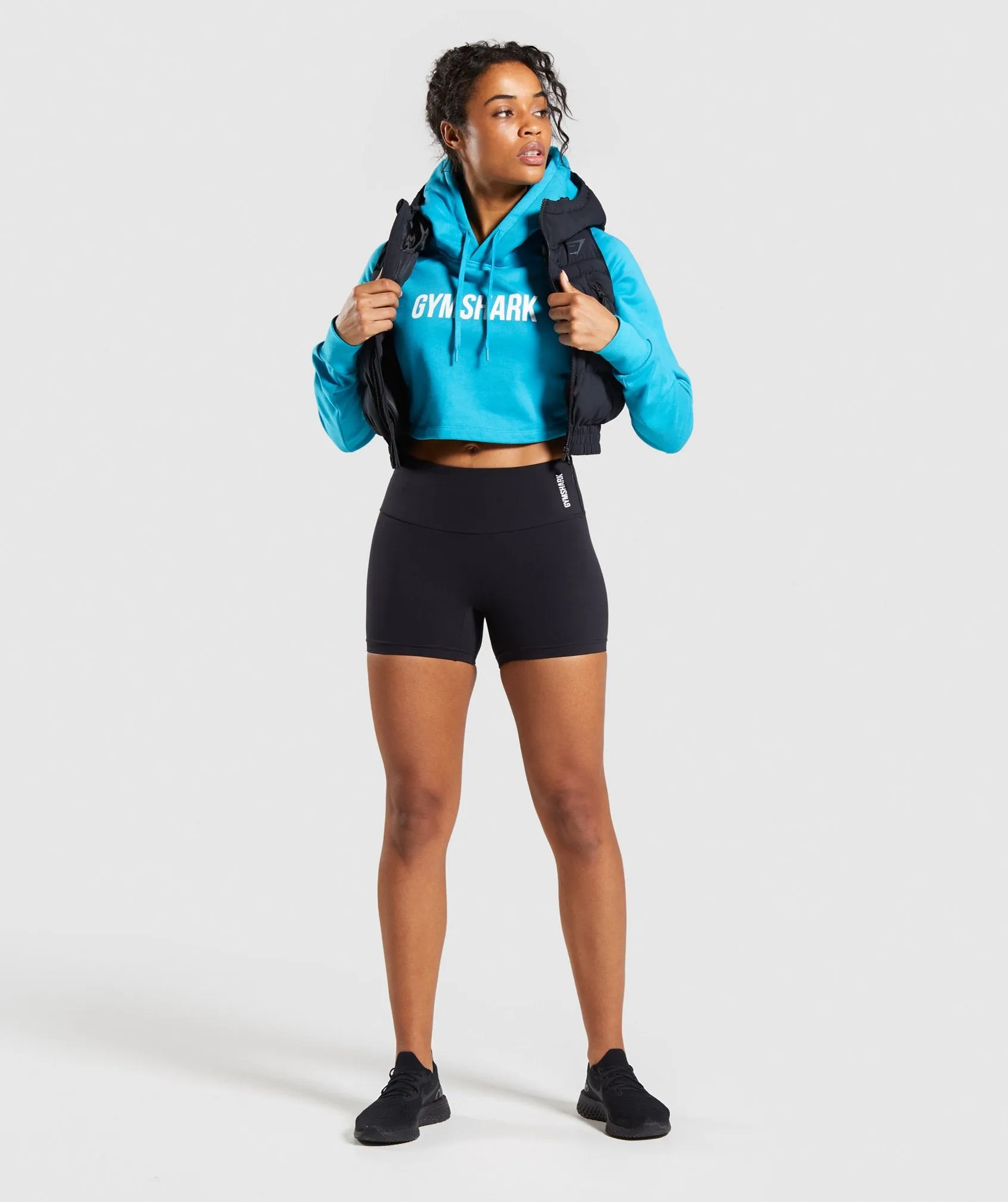 Gymshark Training Cropped Hoodie - Teal