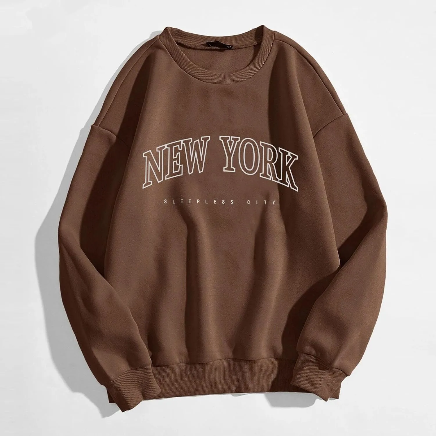 iLH Womens Oversized Hoodies Letter Printed Solid Color No Hood Pullover Sweatshirts For Women Streetwear Leisure Hoodies