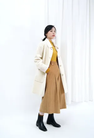 Ivory double sided faux fur coat
