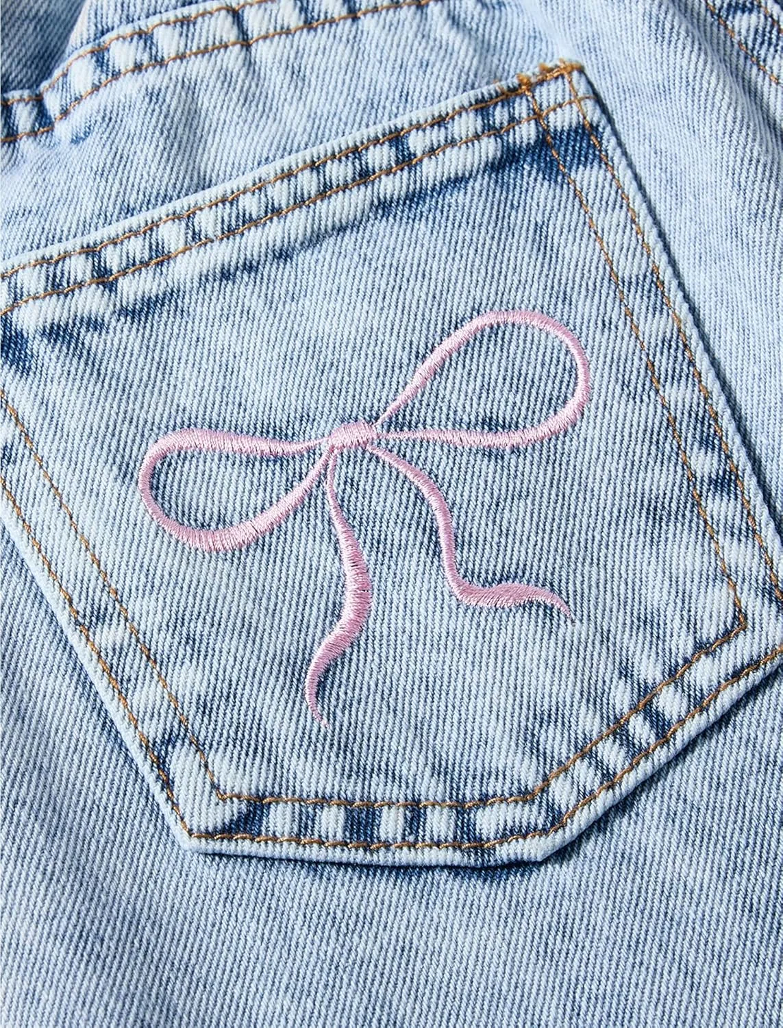 Jeans for Girls Baggy Wide Leg Cute Bow High Elastic Waisted Denim Pants Y2K Boyfriend Skater Streetwear 7-14Y