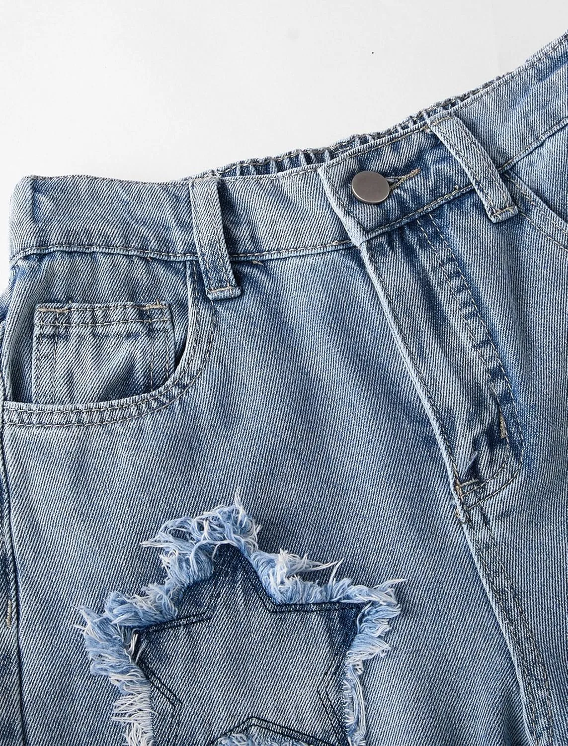 Jeans for Girls Baggy Wide Leg Cute Bow High Elastic Waisted Denim Pants Y2K Boyfriend Skater Streetwear 7-14Y