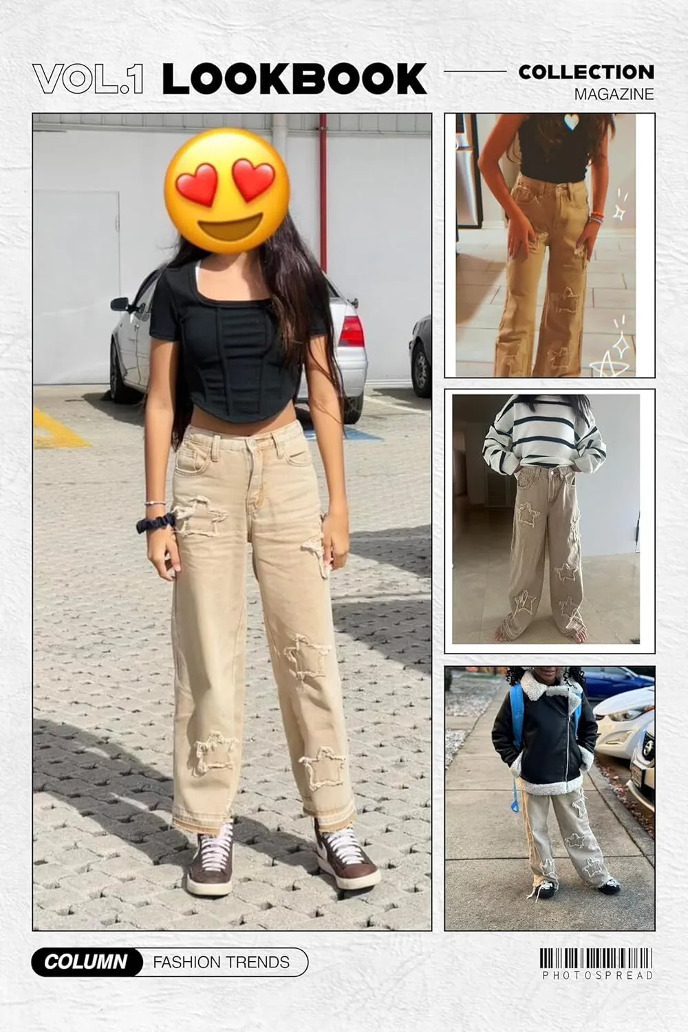 Jeans for Girls Baggy Wide Leg Cute Bow High Elastic Waisted Denim Pants Y2K Boyfriend Skater Streetwear 7-14Y