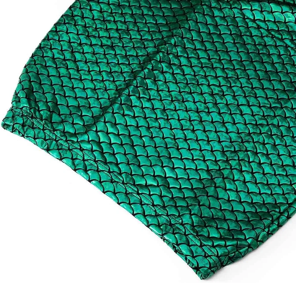 JEWEKY Mermaid Skirt Green Fish Scale Party Costume Festival Skirt Metallic Bodycon Long Skirts for Women