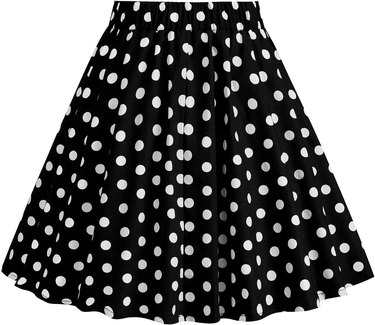 Kid Girls Summer Vintage Polka Dots A Line Knee Length Skirt