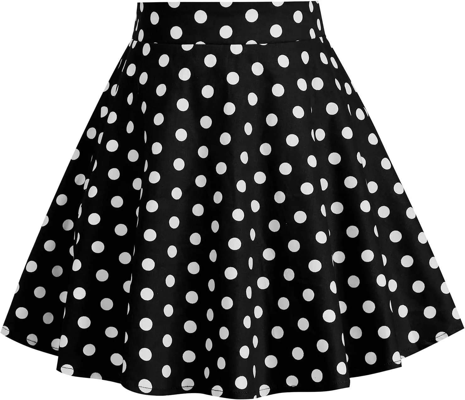 Kid Girls Summer Vintage Polka Dots A Line Knee Length Skirt