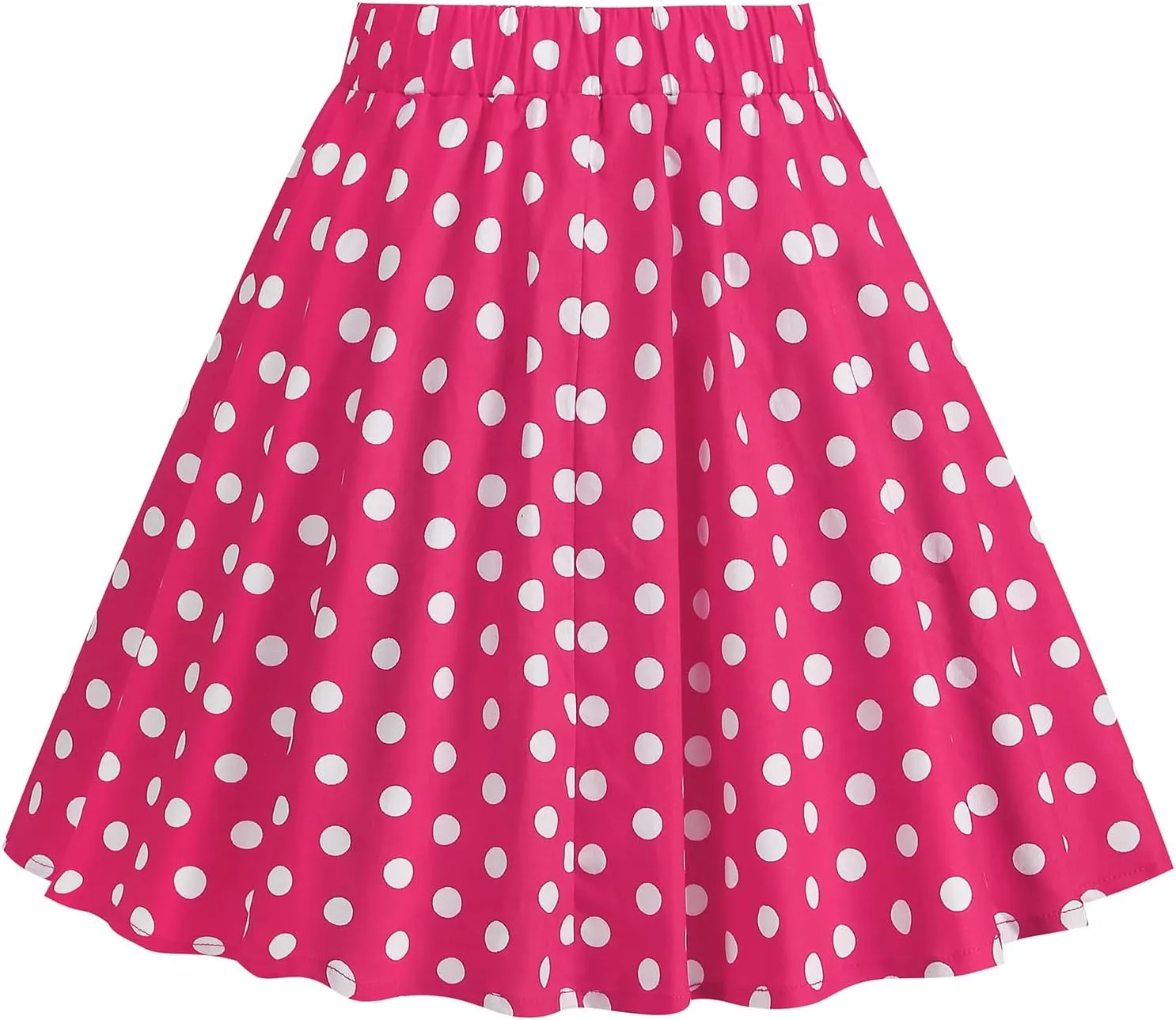Kid Girls Summer Vintage Polka Dots A Line Knee Length Skirt