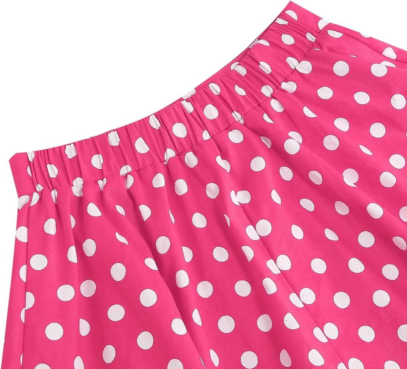 Kid Girls Summer Vintage Polka Dots A Line Knee Length Skirt