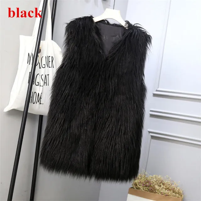 Lambs wool Coat Purple Long Faux Fur Vest Women