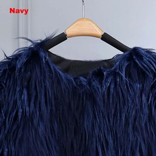 Lambs wool Coat Purple Long Faux Fur Vest Women