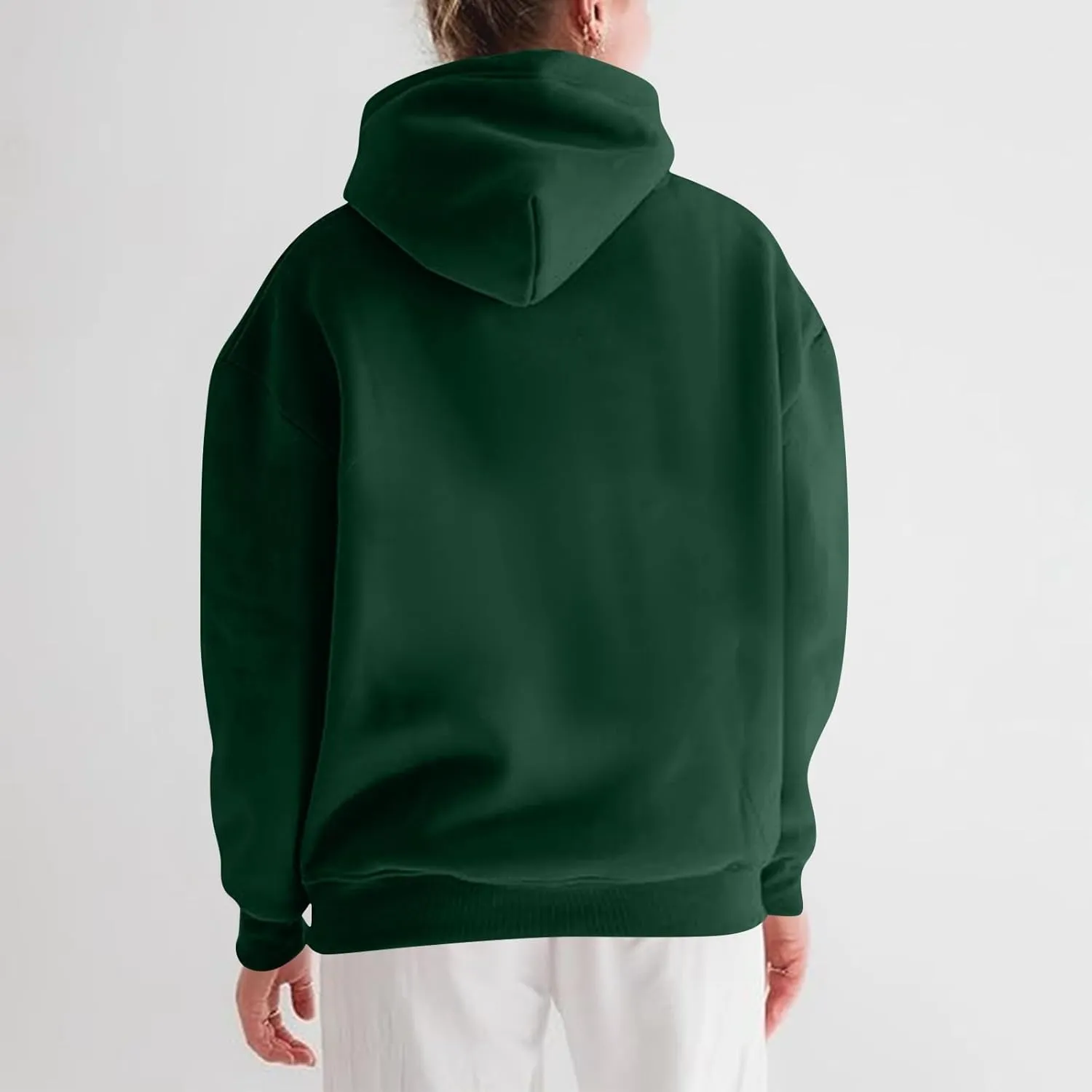 lcyhony Fleece Plus Size Hoodies for Women Trendy Fall Long Sleeve Pullover Sweatshirts Winter Warm Comfy Coats with Pockets