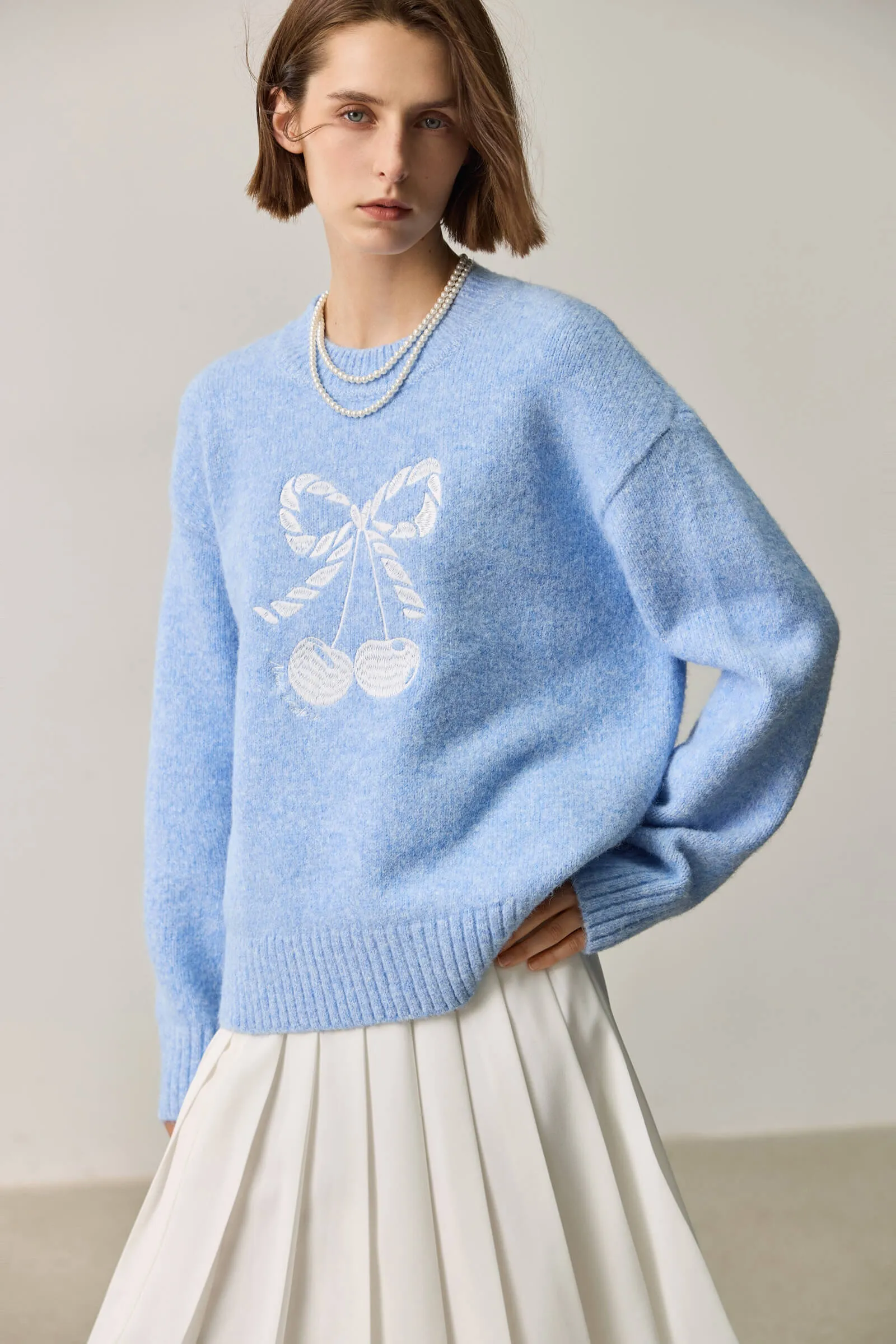 LILY Sweet Embroidered Sweater