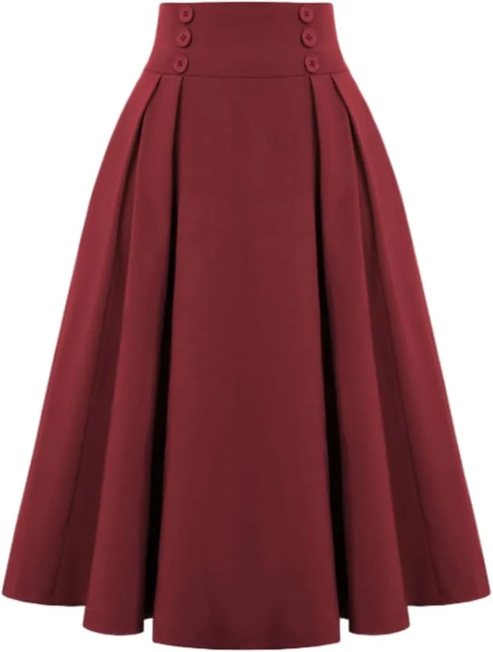 LIXINGHEITANG High Waist Summer Pleated Skirts for Women Korean Style Casual Big A-Line Long Skirt Female Dresses
