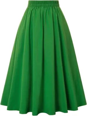 LIXINGHEITANG High Waist Summer Pleated Skirts for Women Korean Style Casual Big A-Line Long Skirt Female Dresses