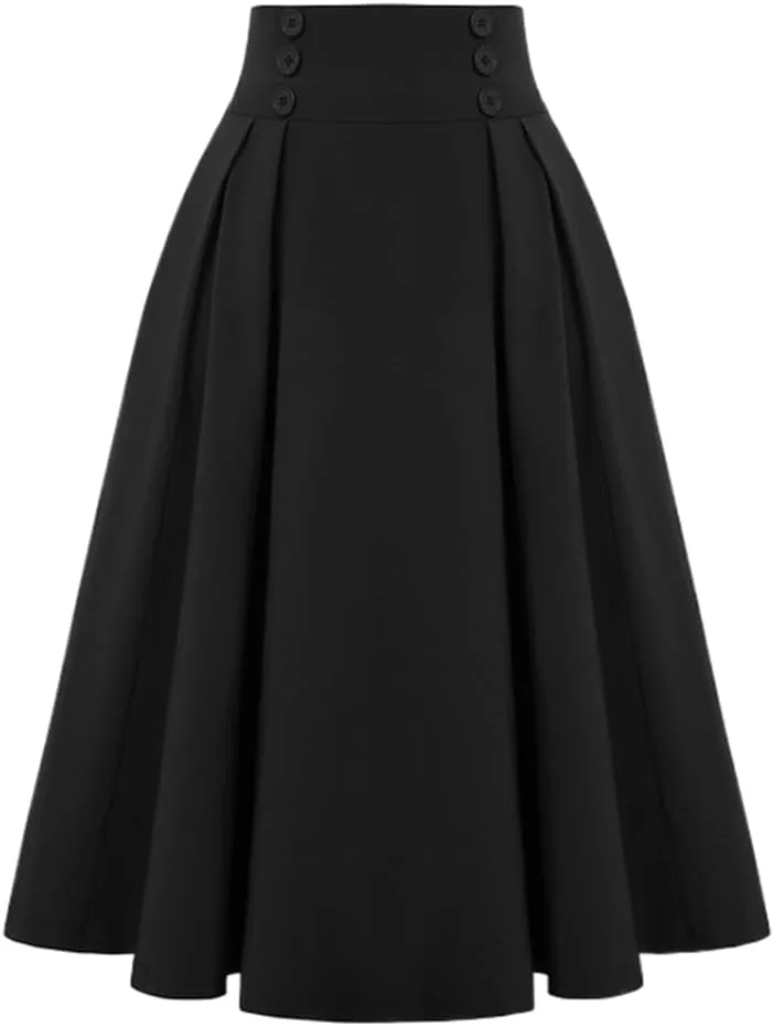 LIXINGHEITANG High Waist Summer Pleated Skirts for Women Korean Style Casual Big A-Line Long Skirt Female Dresses