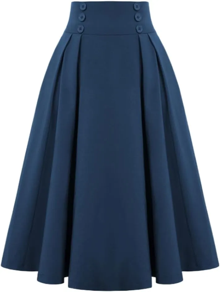 LIXINGHEITANG High Waist Summer Pleated Skirts for Women Korean Style Casual Big A-Line Long Skirt Female Dresses