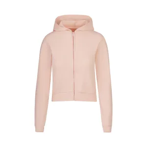 LOGO POINTELLE ZIP HOODIE | QUARTZ