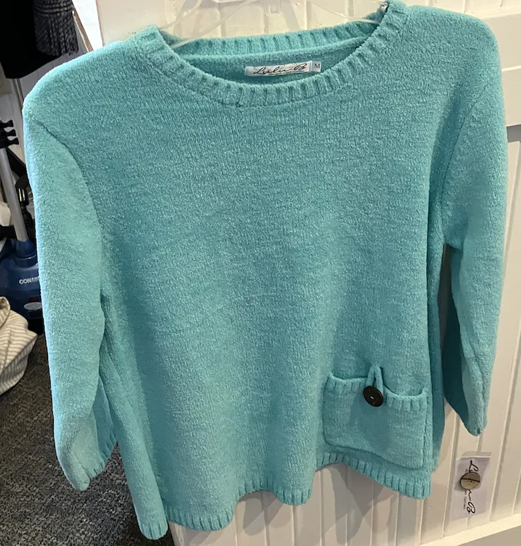 LuluB Chenille Pull Over Top with Pocket