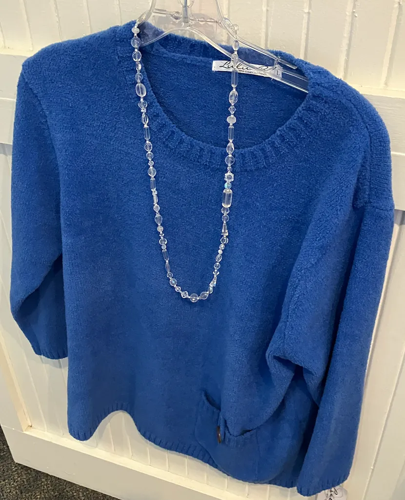 LuluB Chenille Pull Over Top with Pocket