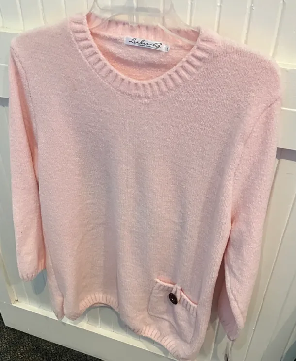 LuluB Chenille Pull Over Top with Pocket